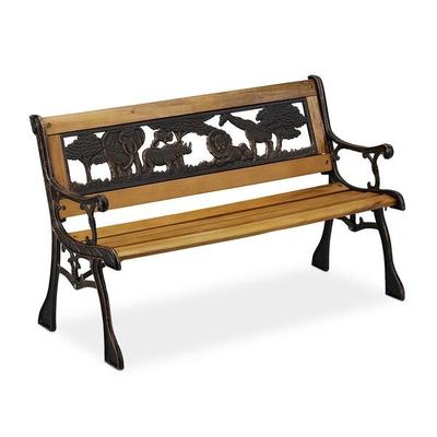 relaxdays Kinder Gartenbank mit Tiermotiv, 78 cm Image