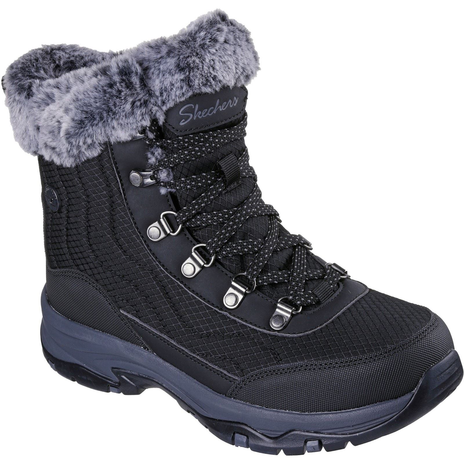 Skechers Trego Stormie Damen Schwarze Winter Stiefeletten Image