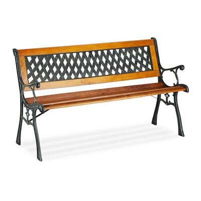 relaxdays Gartenbank im Flechtdesign, 121.5 cm Image