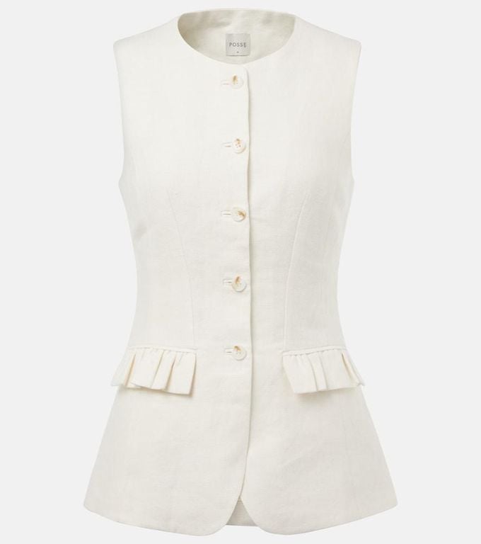 Matilda Ruffled Linen Vest