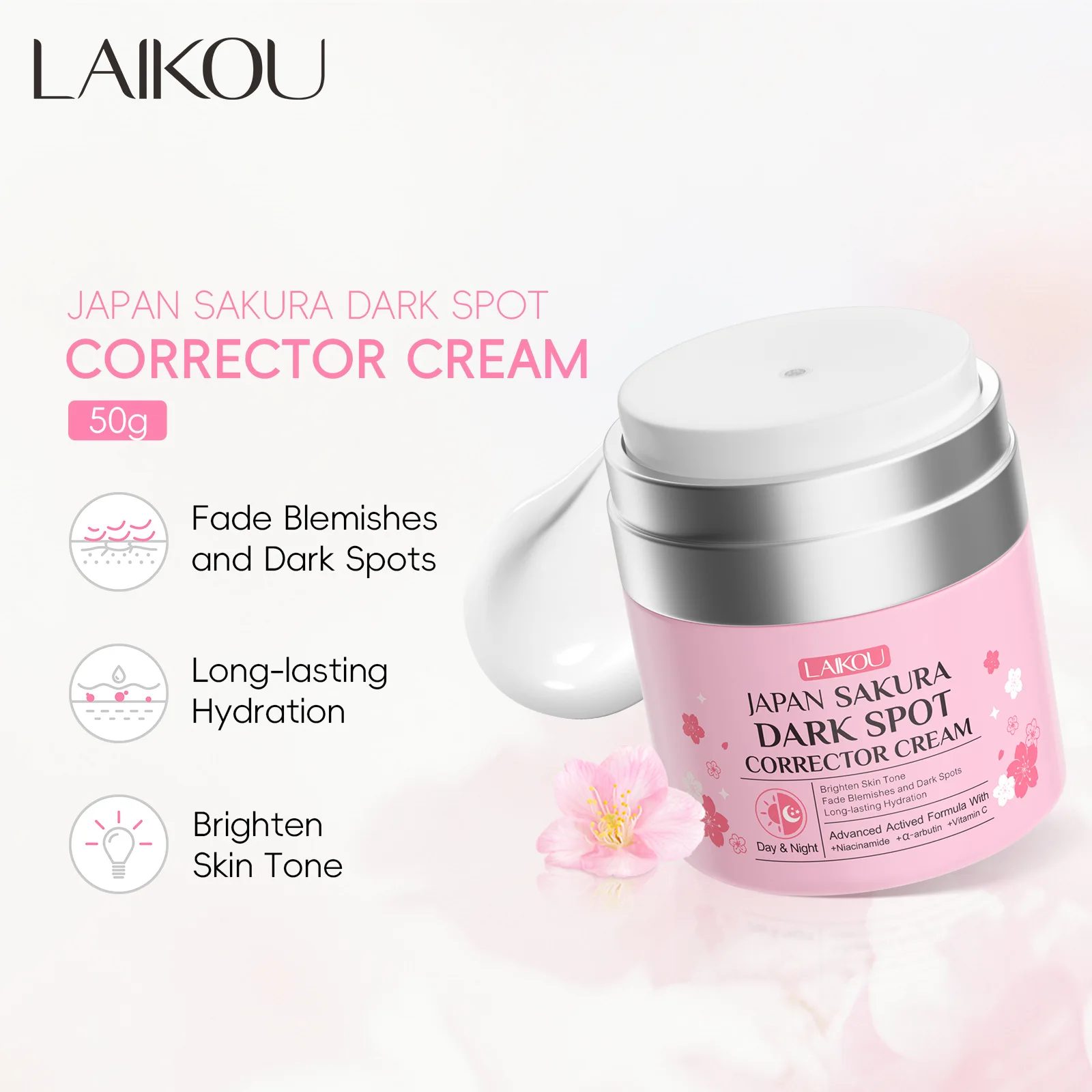 LAIKOU 50g soin du visage crème hydratante pour peau sèche hydratant Sakura ton crème visage Essence soin de la peau du visage