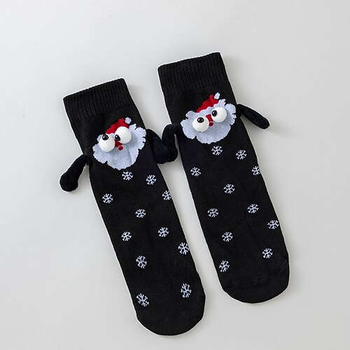 magnetische Paarsocken mit süßem Händchen-Design, lustige passende Socken für Verliebte, wadenlange Weihnachtssocken mit Magnet, Tiktok-Trendgeschenk für Paare Image