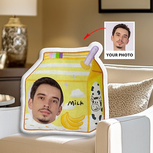 personalisiertes individuelles Gesicht Donut Kissen Eispuppe kreatives Foto Kuchen Kissen lustige Geburtstagsgeschenke einzigartiges Fotokissen individuelle Weihnachtsgeschenke Image