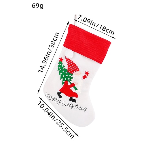 1 stück weihnachtsstrumpf süßigkeiten geschenktüte für kinder urlaub party dekoration weihnachtsmann baum hängen ornament weihnachten süßigkeiten halter präsentieren beutel Image