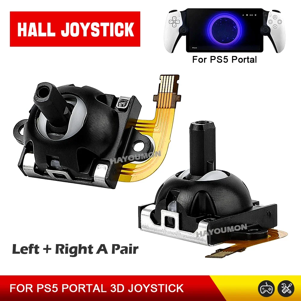 Ein Paar Ersatz-Halle-Effekt-Joystick, der den 3D-Analog-Joystick links und rechts für die PS Portal PS5-Portal-Spielkonsole repariert Image