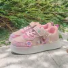 Disney Kinderschuhe Sneakers Mädchen Elsa Frozen Princess Lässige LED-Leuchten Sport Studentenschuhe Rosa Schuhe Größe 21-30