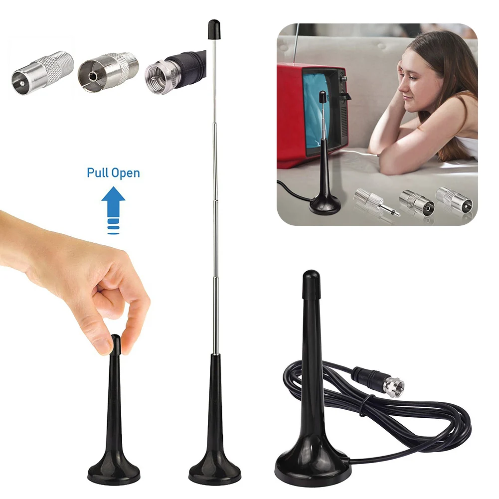 High Gains FM-Teleskopantennen, 75 Ohm, UKW-Radioantennen für den Innenbereich, DAB-Radio-Ersatzantenne für Heim-Stereo-Empfänger Image