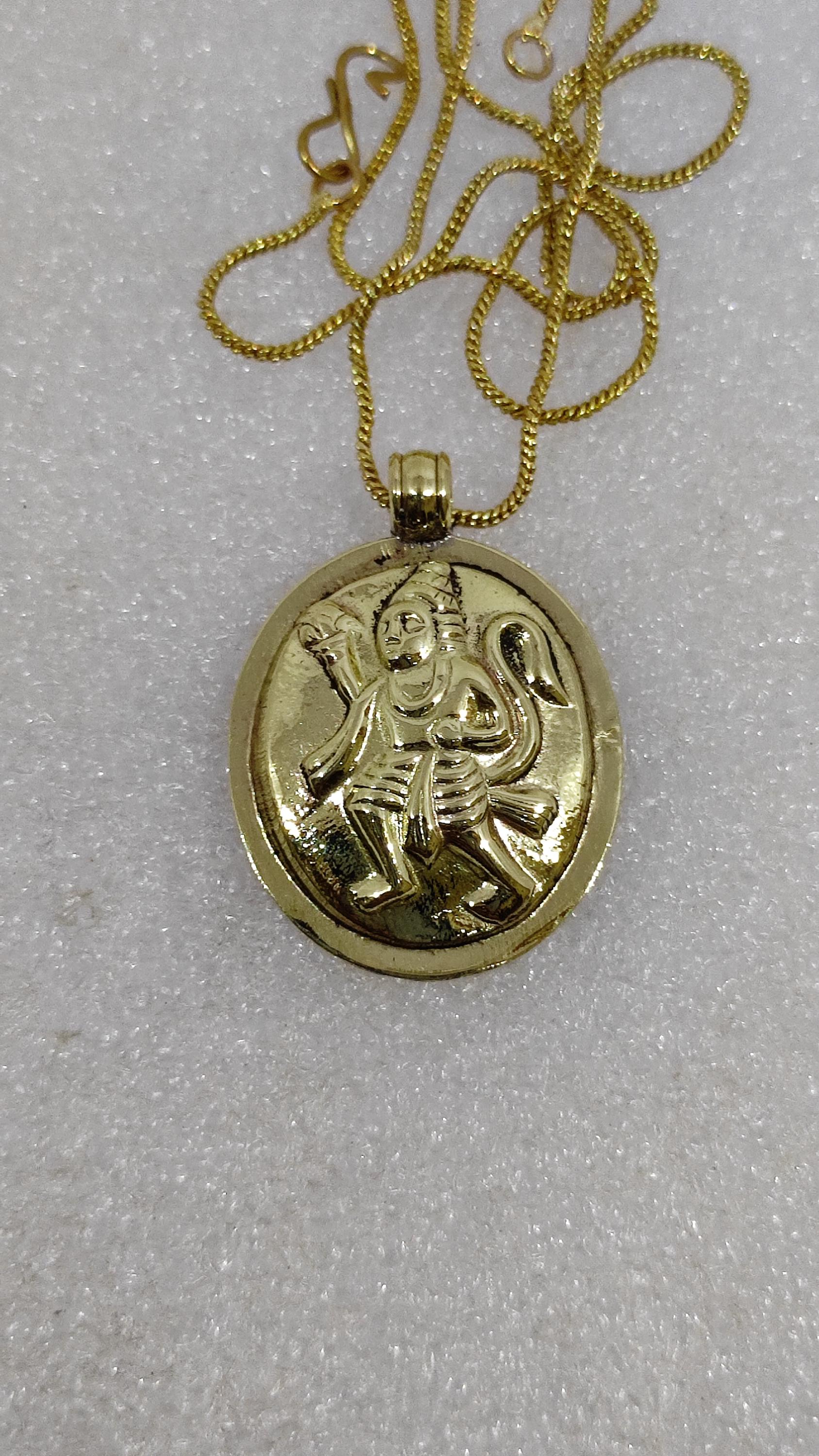 Collana con ciondolo Hanuman in ottone fatto a mano - Gioielli religiosi