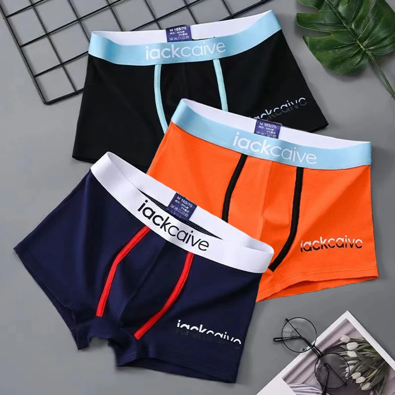 3 Teile/satz männer Baumwolle Boxer Shorts Unterwäsche Sexy Konvexen U-Bein Dessous Boxer Männliche Unterhose Homme Kostenloser Versand Image