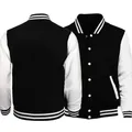 Giacca college dal design classico di nuova moda Giacca casual da uomo autunnale con bottoni a blocchi di colore per la primavera autunno Baseball scolastico S-XXL