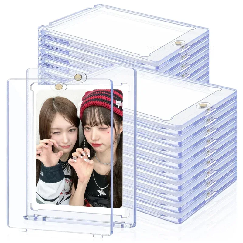 Kpop Idol Fotokarten Magnetischer Kartenhalter Trading Baseball Card Protector Case Clear Magnet Top Loaders Image