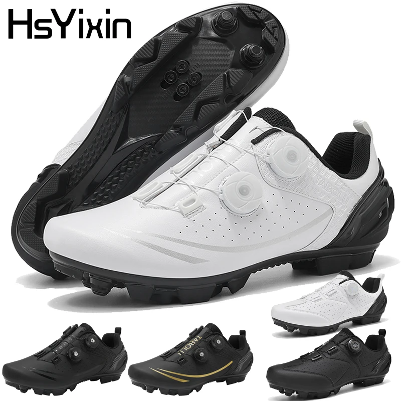 MTB Reiten Schuhe Neue Schwarz Weiß Männer Frauen Off-road Mountainbike Reiten Schuhe HsYixin Professionelle Mountainbike Pedal schuhe