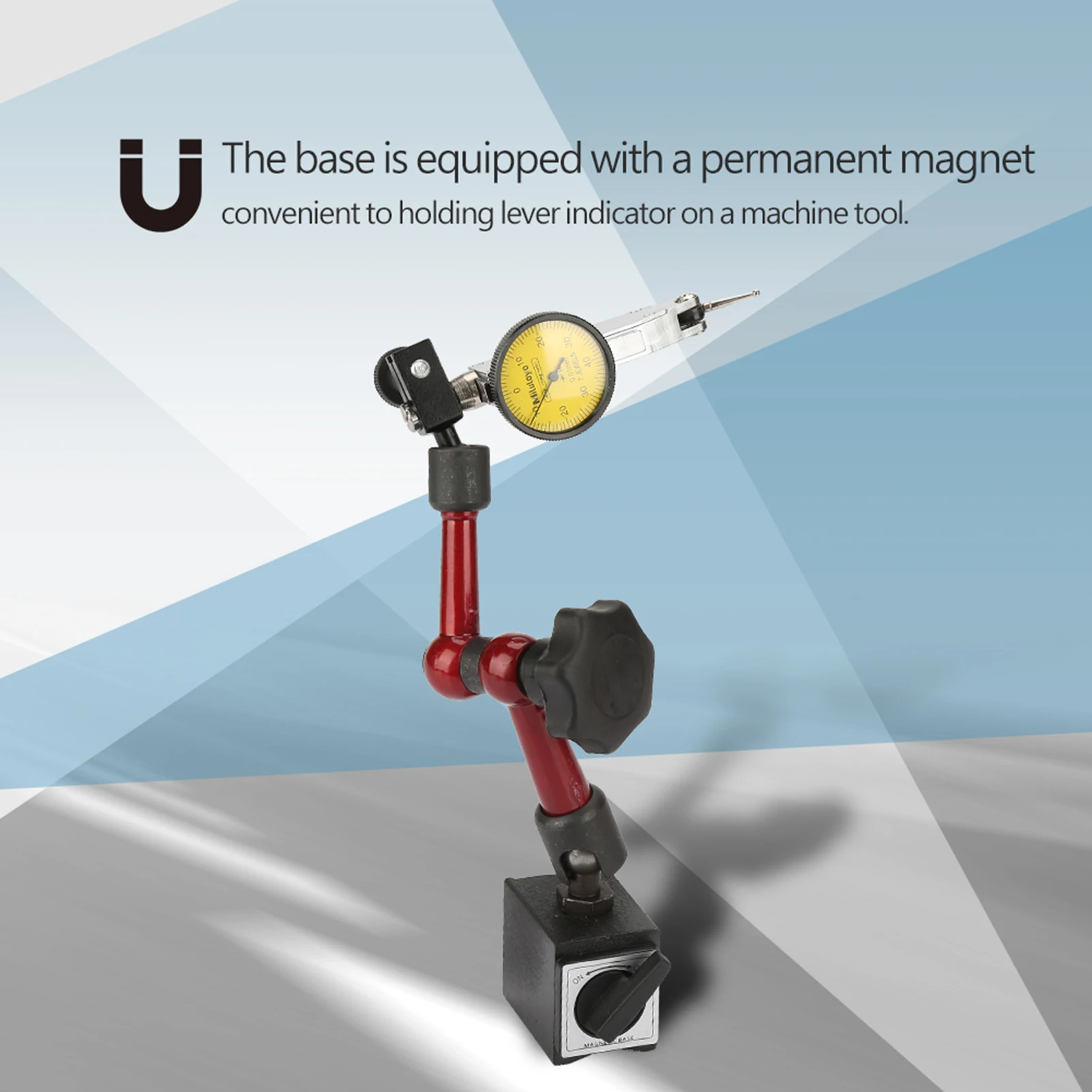 Flexibler Magnetst änder flexibel stark magnetischer Messgerät Ständer Basis halter Hebel Messuhr Test anzeige Messgerät magnetischer Basis halter Image