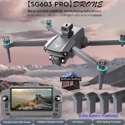 New SG603 PRO Drone Remote Control with Large Screen HD Camera Obstacle Avoidance Foldable Brushless GPS RC Quadcopter Toy Gift