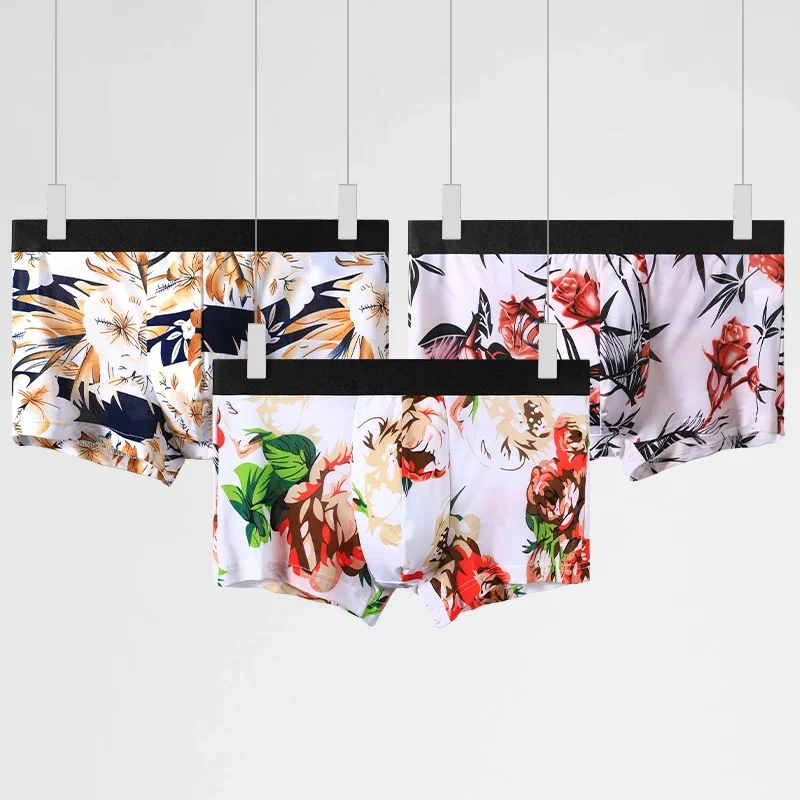 Männer Boxer Eis Seide Unten Shorts Boxer Shorts Männer Modale Datei Persönlichkeit Sexy Unterwäsche Sommer Dünne Atmungsaktive Weiche Image