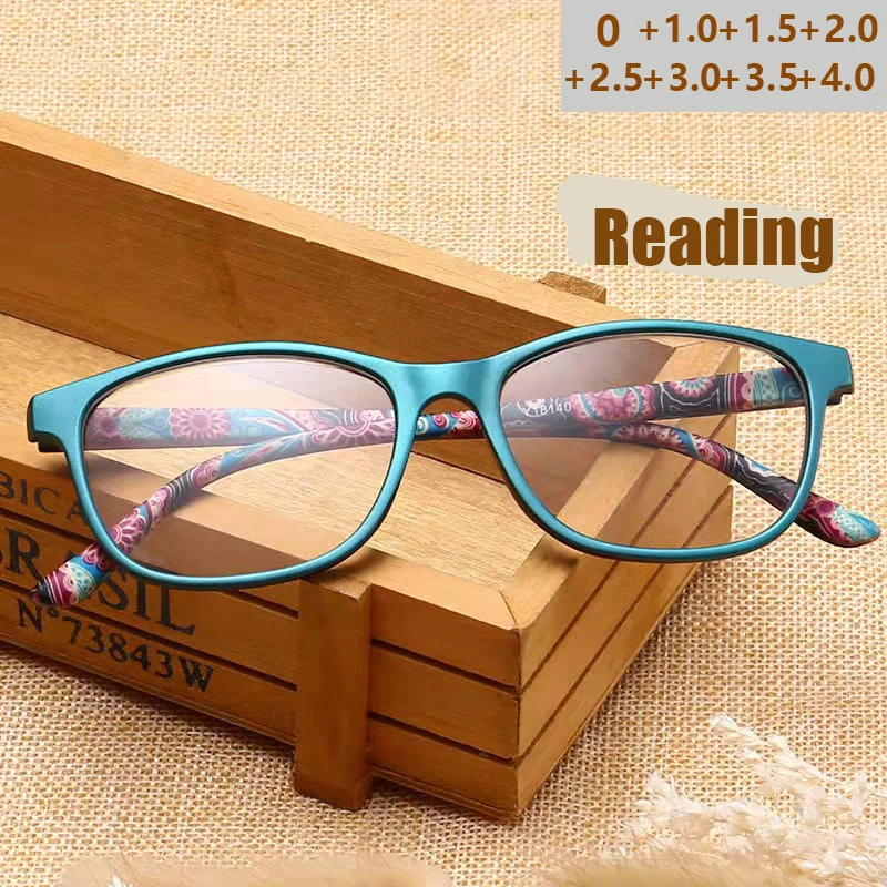 Lesebrille für Männer und Frauen, modisch, ultraleicht und elegant, bedruckt, Anti-Blaulicht, praktische Lesebrille 137 Image