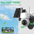 Telecamera PTZ WiFi Telecamera IP solare esterna senza fili con zoom 10X Telecamera di videosorveglianza con batteria incorporata da 4 MP Standby prolungato iCsee