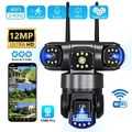 Telecamera di sicurezza WiFi 12MP 4K Visione notturna 360 ° Monitoraggio CCTV Telecamera domestica di sorveglianza wireless wi fi V380 Pro baby monitor cam