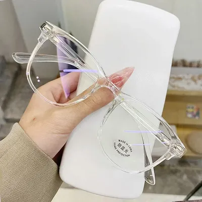 Transparent Computer Glasses Frame Women No Degree Anti Blue Light Glasses Lentes Opticos Para Mujer Blue Light Blocking Glasses