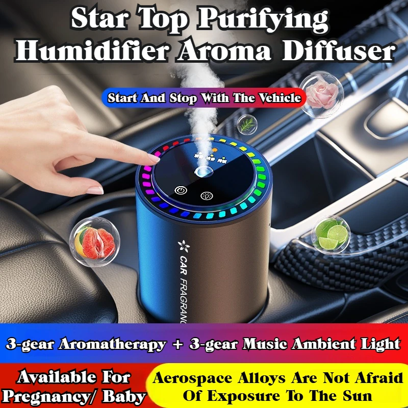 Auto Parfüm Aroma Diffusor Automatische Spray Lufterfrischer Desodorierung Legierung Reiniger mit Bunten Licht Haushalt Luftbefeuchter Image