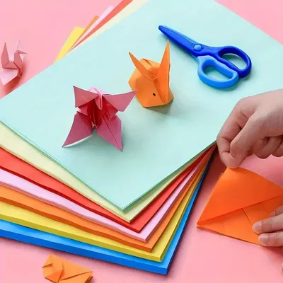 A4 Origami Paper Multipurpose 10 Colors Random Stationery Printer Copy Paper for Business Home Office Use