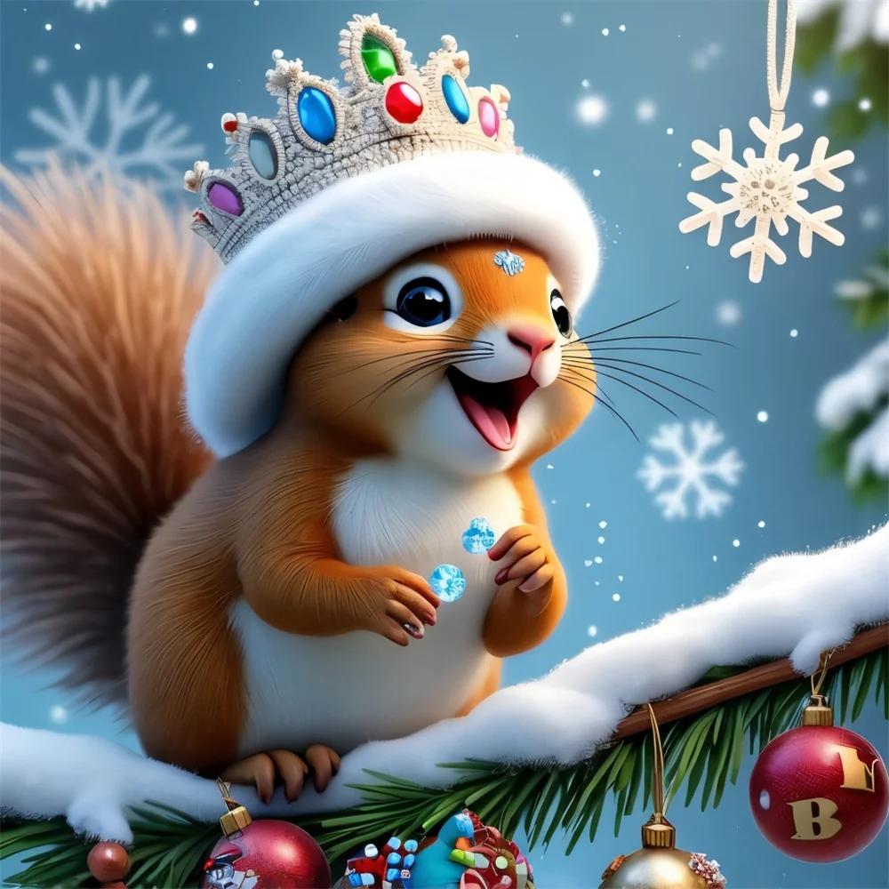 Eichhörnchen Tier Diamant Malerei voller Platz Runde Diamant Stickerei Wand Dekor handgemachte Geschenk Image