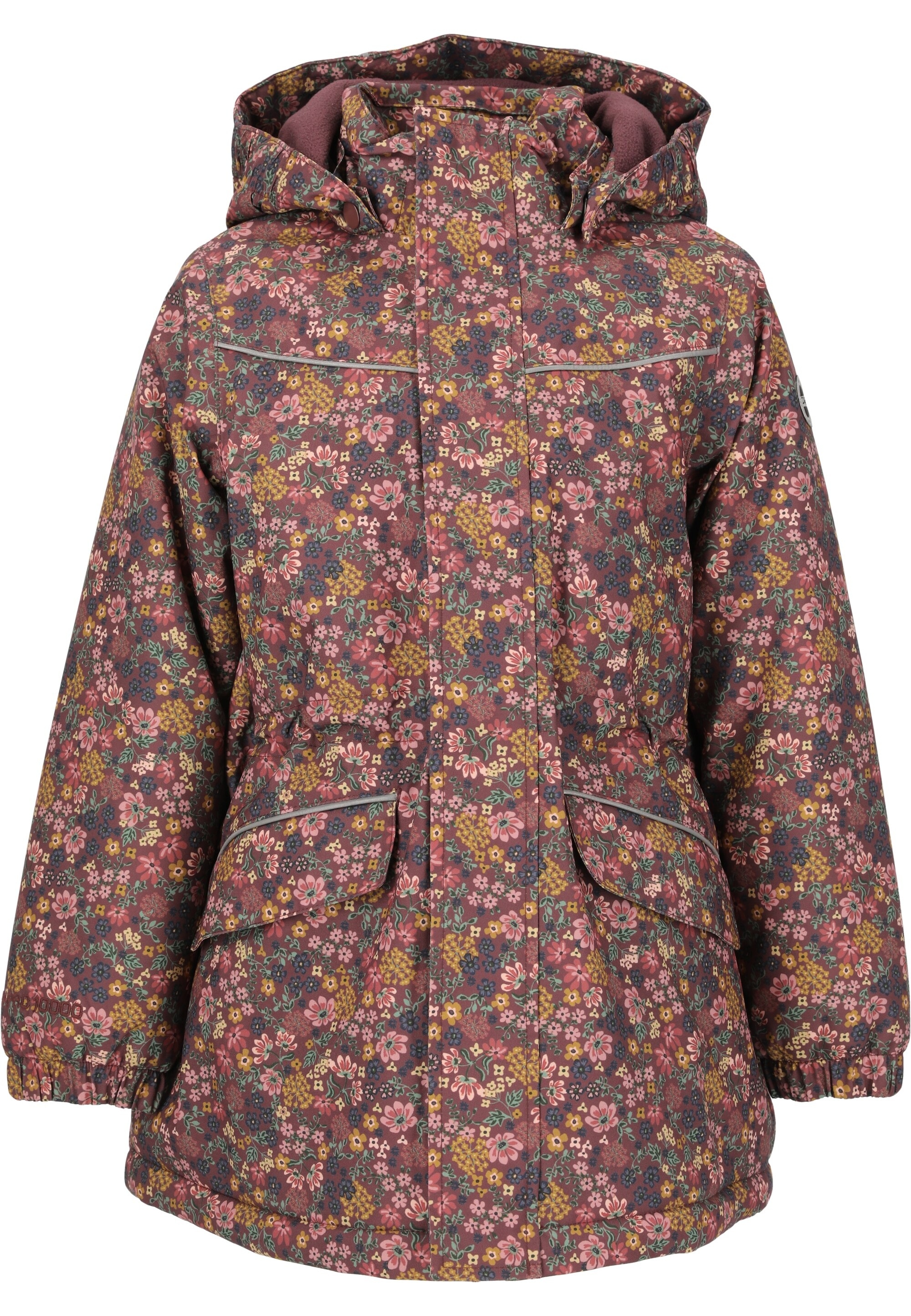 Outdoorjacke ZIGZAG "Angelina V2", Kinder, Gr. 128, braun (braun, lila), 100% Polyester, bedruckt, normal, ohne Ausschnitt, Jacken, mit wasserdichter Membran Image