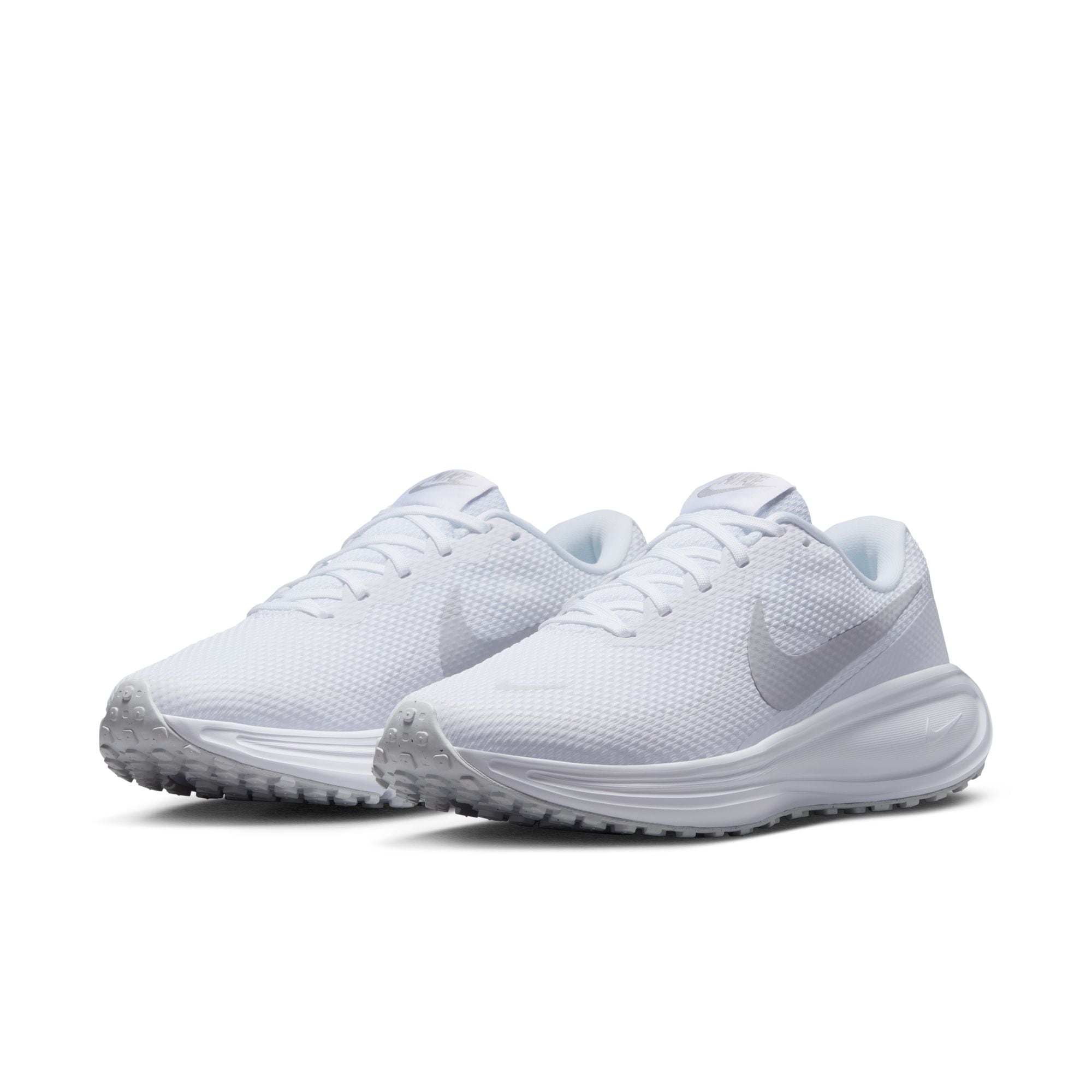 Laufschuh NIKE "W NIKE REVOLUTION 8", Damen, Gr. 40,5, weiß, pure platinum, Synthetik, Textil, Schuhe Laufschuh