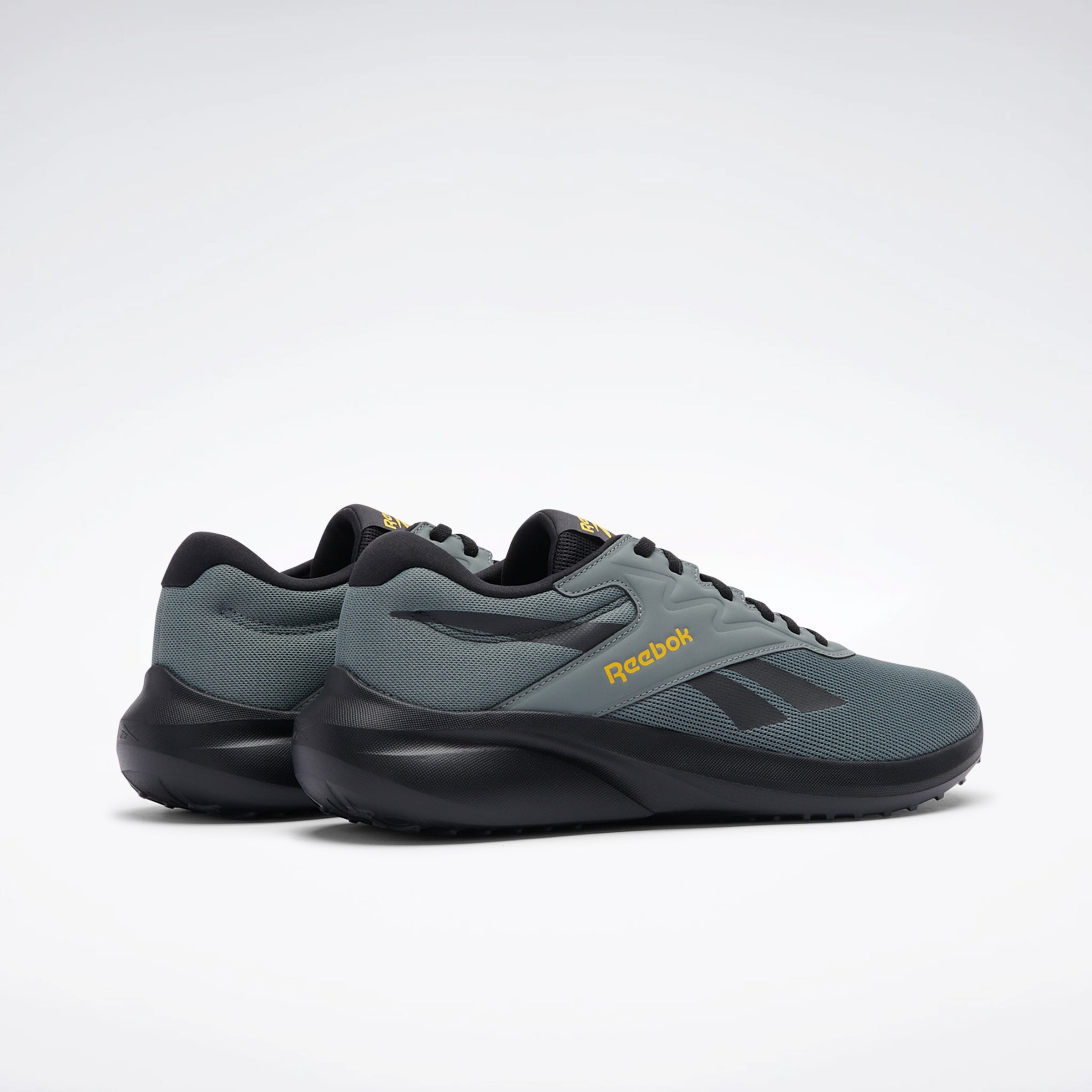 Laufschuh REEBOK "REEBOK LITE 5", Gr. 48,5, schwarz fog, washed schwarz, golden haze, Synthetik, Textil, Schuhe