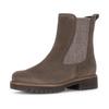 Chelseaboots GABOR "KOS", Damen, Gr. 38,5, grau (taupe), Veloursleder, Elastischer Einsatz, unifarben, Basic, Schuhe, Blockabsatz, Stiefelette mit meliertem Stretcheinsatz, in Extraweite K