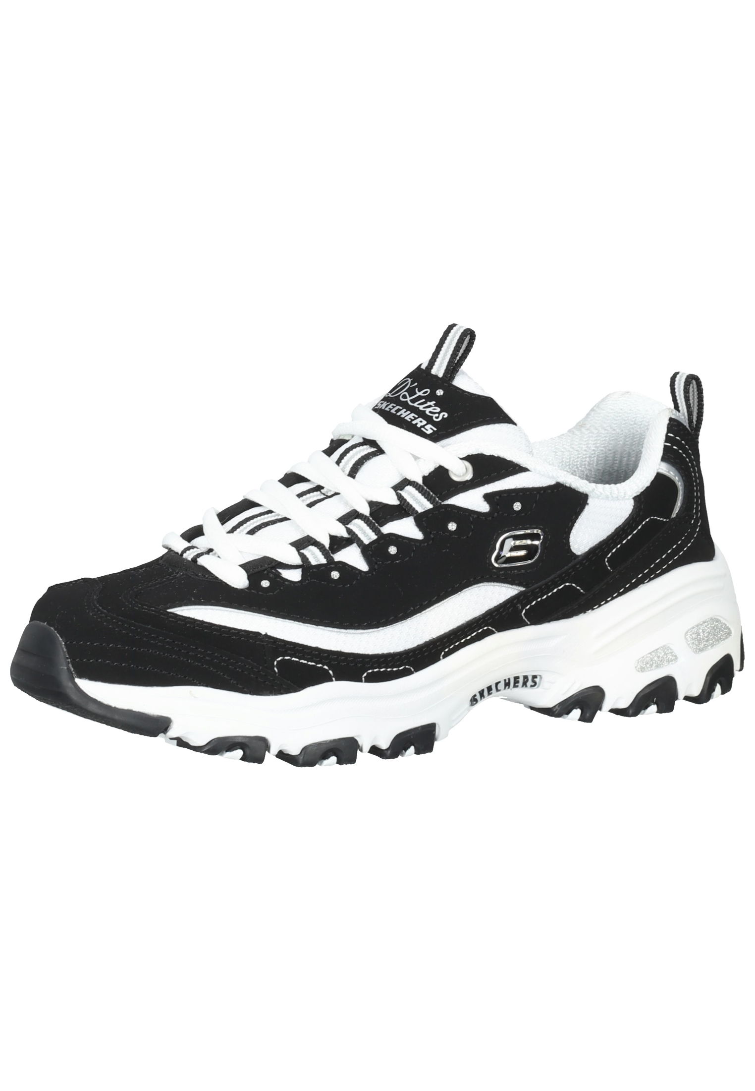 Sneaker SKECHERS "Skechers Sneaker Leder", Damen, Gr. 36, schwarz (schwarz, weiß), Leder, Casual, Schuhe