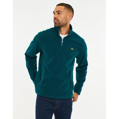 Teal Green Quarter Zip Microfleece Sweatshirt