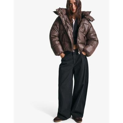 Bershka Water-Repellent & Thermal Insulation Puffer Jacket Women S Brown