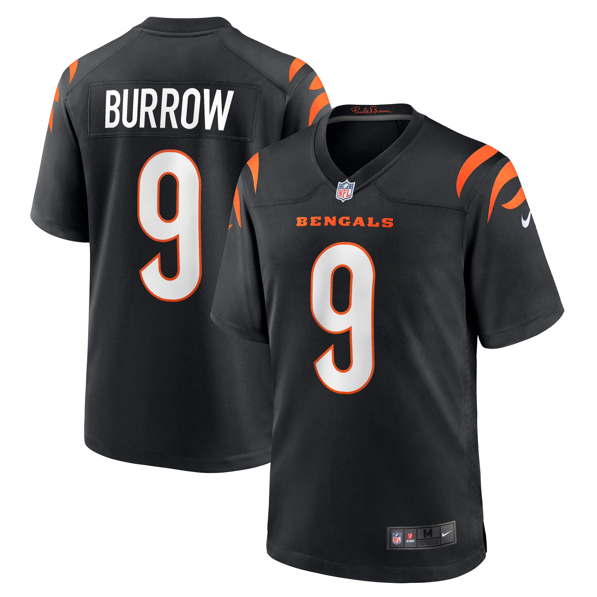 Footballtrikot NIKE "Nike Trikot Cincinnati Bengals Nike Home Game Burrow 9", Herren, Gr. M, schwarz, 100% Polyester, Trikots Image