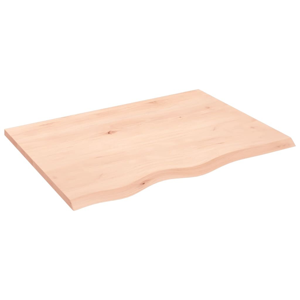 vidaXL Wandregal 80x60x2 cm Massivholz Eiche Unbehandelt Image