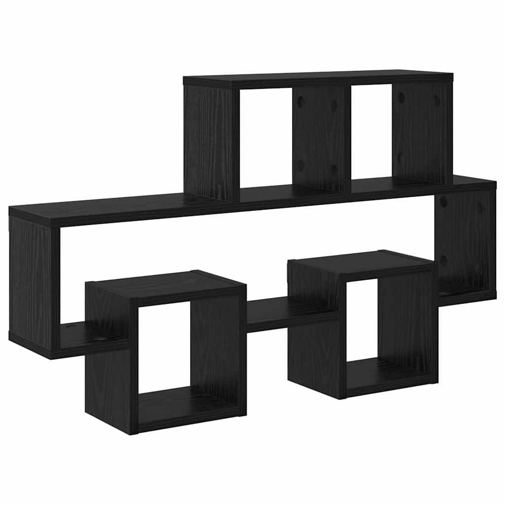 vidaXL Wandregal Schwarze Eiche 82 x 15 x 51 cm Holzwerkstoff Image