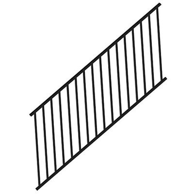 RDI Metal Works Excalibur Steel Railing Kits 8 Foot x 34 Inch - Satin Black - Traditional Stair
