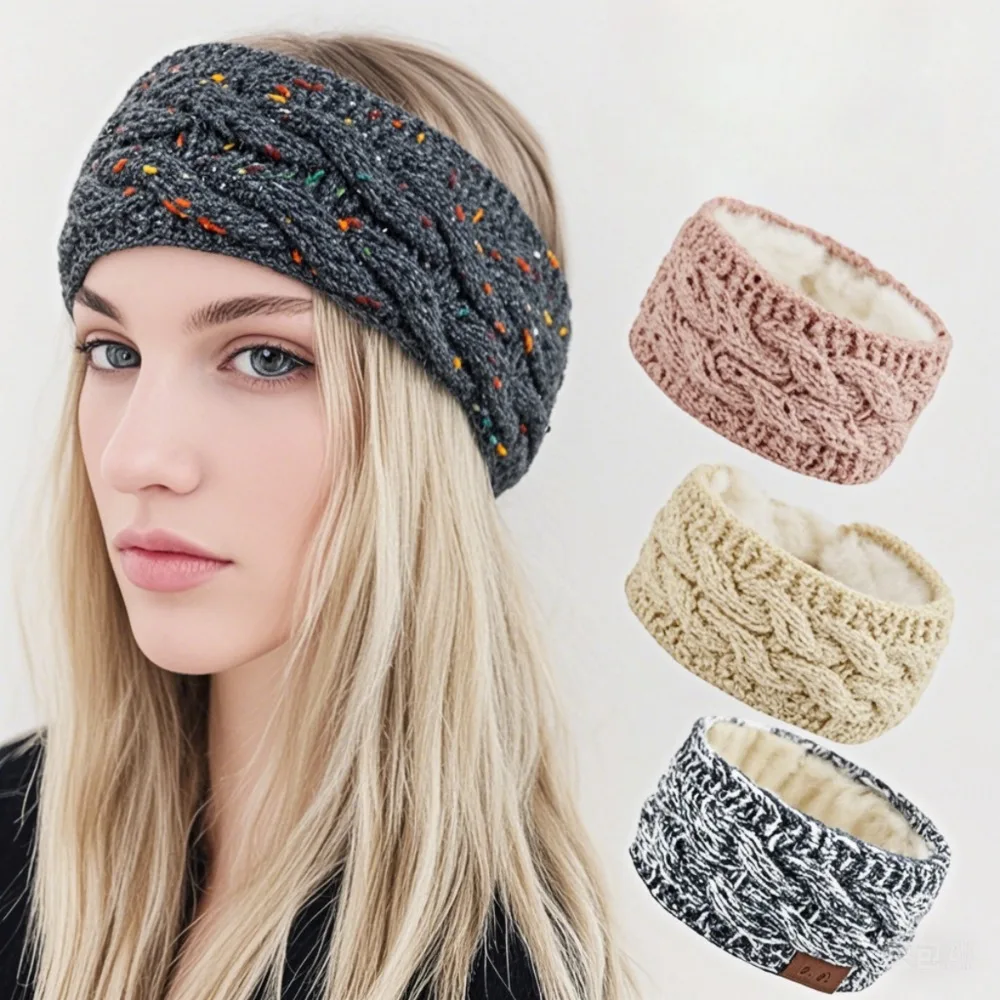 1-teiliges weiches, warmes, winddichtes gestricktes Kopftuch-Stirnband, geeignet für Yoga, Fitness und Alltag, modisches farbiges Faden-Design