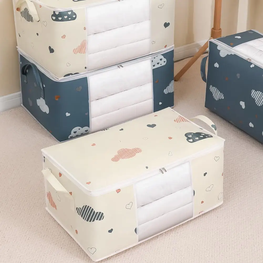 M/L Tröster-Aufbewahrungstasche, langlebig, große Kapazität, Kleideraufbewahrungstasche, Organizer für Decken, Bettwäsche, faltbar, mit stabilem Reißverschluss