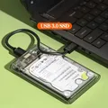 Custodia per disco rigido esterno USB 3.0/Type C da 2,5 pollici SATA a USB 3.0 UASP Custodia per disco rigido portatile trasparente HDD senza attrezzi