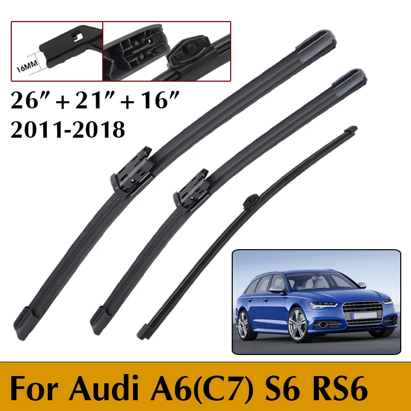 26 "+ 21" + 16 "Für Audi A6(C7) S6 RS6 2011-2018 Vorne und Hinten Wischerblätter Set Auto Wischerblatt Windschutzscheibe Auto Wischerblätter Image