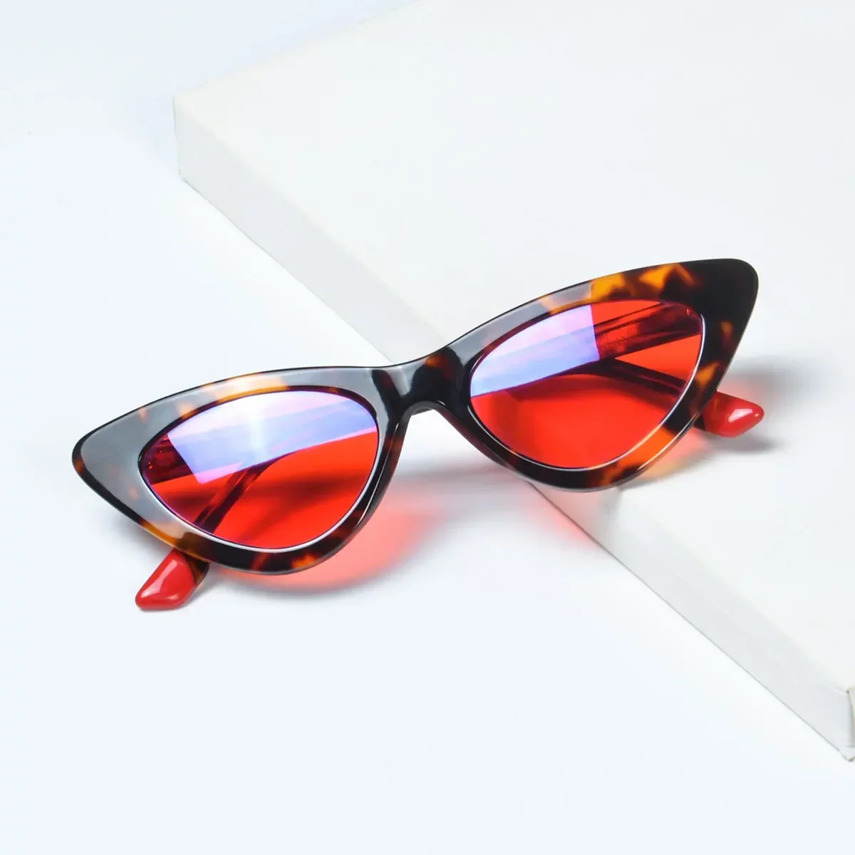 Shinu Schlaf besser Vintage Cat Eye Brille Frauen Acetat Brille rot orange klare Linse blau Licht Schloss für Frauen y2k Brillen Image