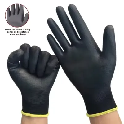 2/6Pairs PU Coated Safety Work Gloves Seamless Knit Gloves with Smooth Grip for Men Women Household Cleaning Gardening Gloves