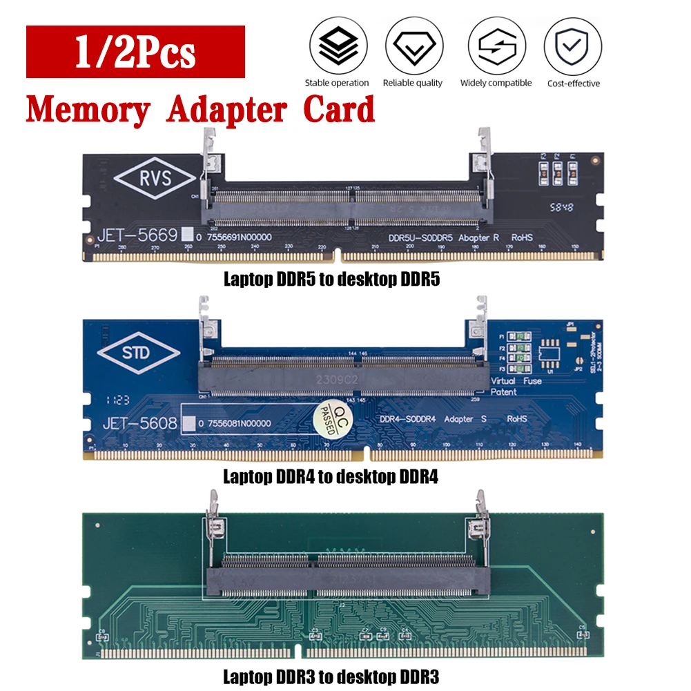 1/2pcs Laptop zu Desktop-Speicher adapter karte ddr3 ddr4 ddr5 SO-DIMM zu PC-Dimm-Karten anschluss karte Speichers tick Laptop-Zubehör Image