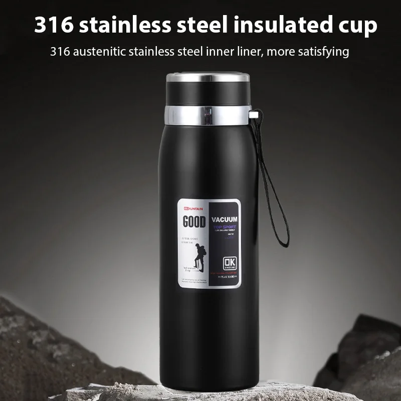 Thermo-Wasserflasche, Büro, Outdoor, hält kaltes und heißes Wasser, Kaffee, Tee, Thermosflasche, Isolierflaschen, Edelstahl-Thermosbecher Image