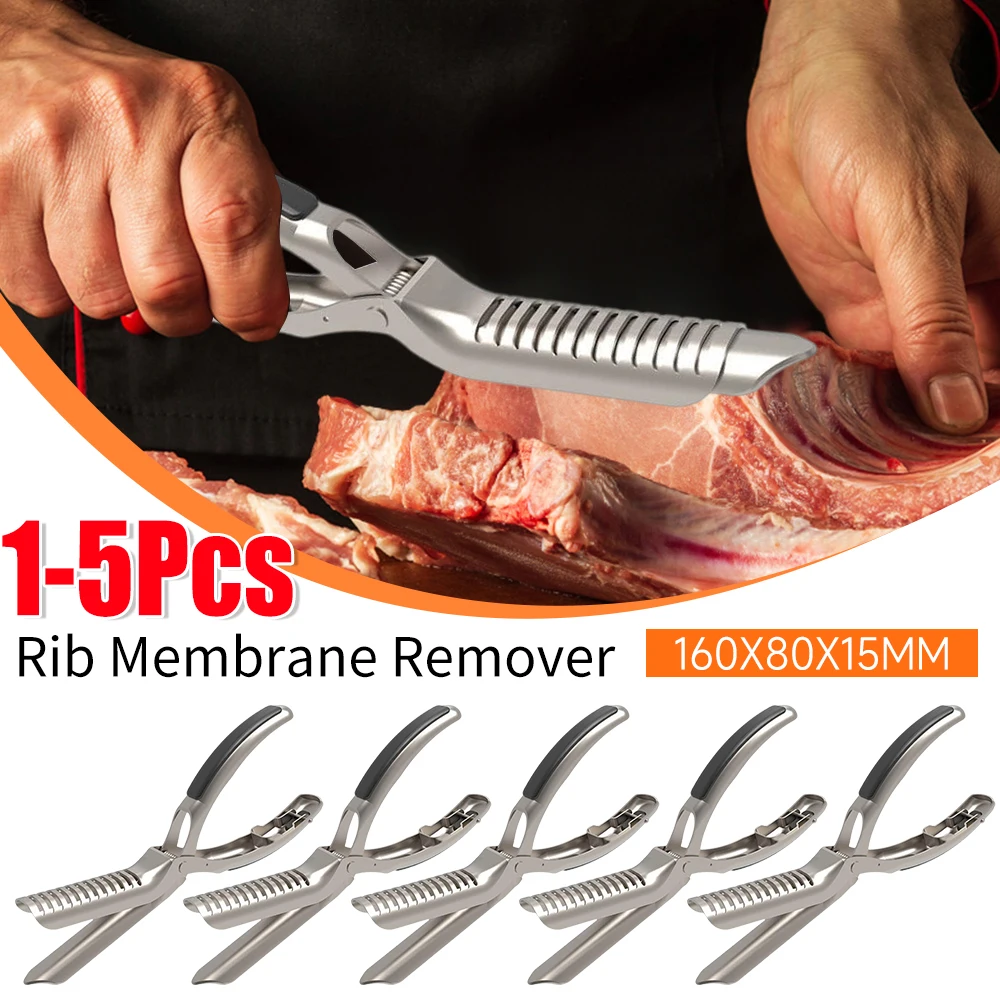 1-5PCS Rippe Membran Entferner Werkzeug Professionelle BBQ Rippe Skinner Peeling Rippen Rippe Membran Entferner Clamp Werkzeuge küche Zubehör Image