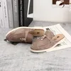 Damen-Slipper, Sommer-Wildleder-Hausschuhe, flache Schuhe mit runder Spitze, Herrenschuhe, bequeme Pantoletten, lässige Sandalen