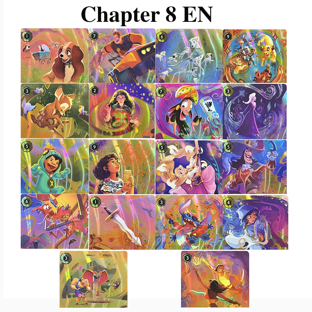 Kapitel 8, Lorcana-Folienkarten, verzauberte Proxy, Kuzco-Mutter, Gothel, fantastisch, magisch in den unbekannten falschen Hebelstich, Mushu Image