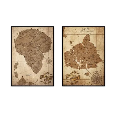 Jurassic Park Map - Isla Sorna Poster -Isla Nublar Poster - The Lost World - Vintage Art Digital Print