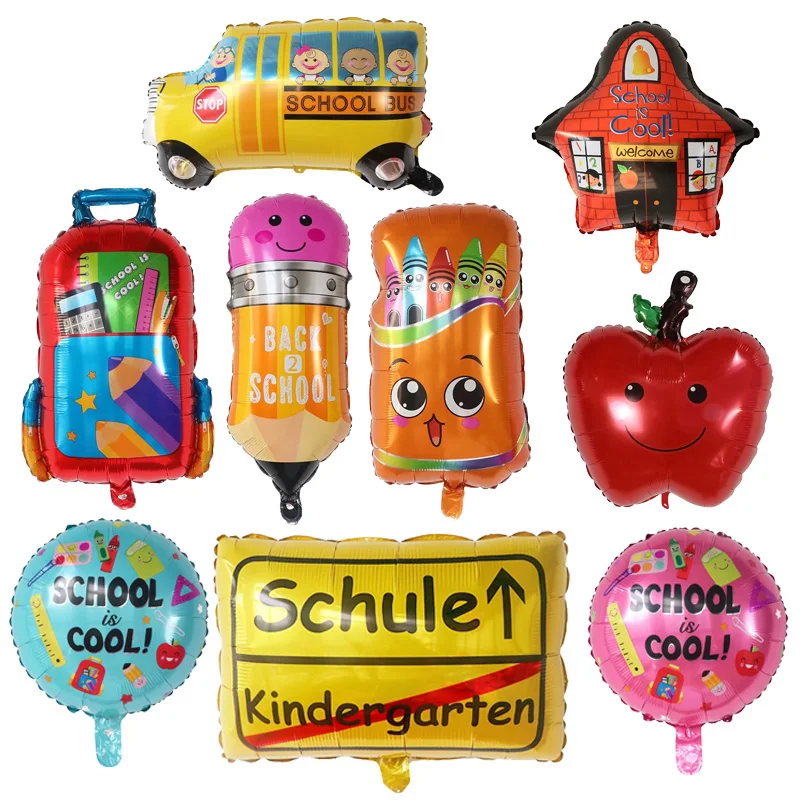 Buntstift Box Bleistift Folie Ballons Schultasche Abschluss Helium Ballon Lernen Geburtstag Party Dekor Start Zurück Schule Globos Image